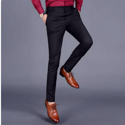 Men's Streamlined Flat Front Dress Pants - ModishWorld