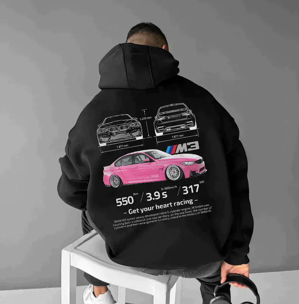Men's Graphic Hooded Sweatshirt - Sporty Style