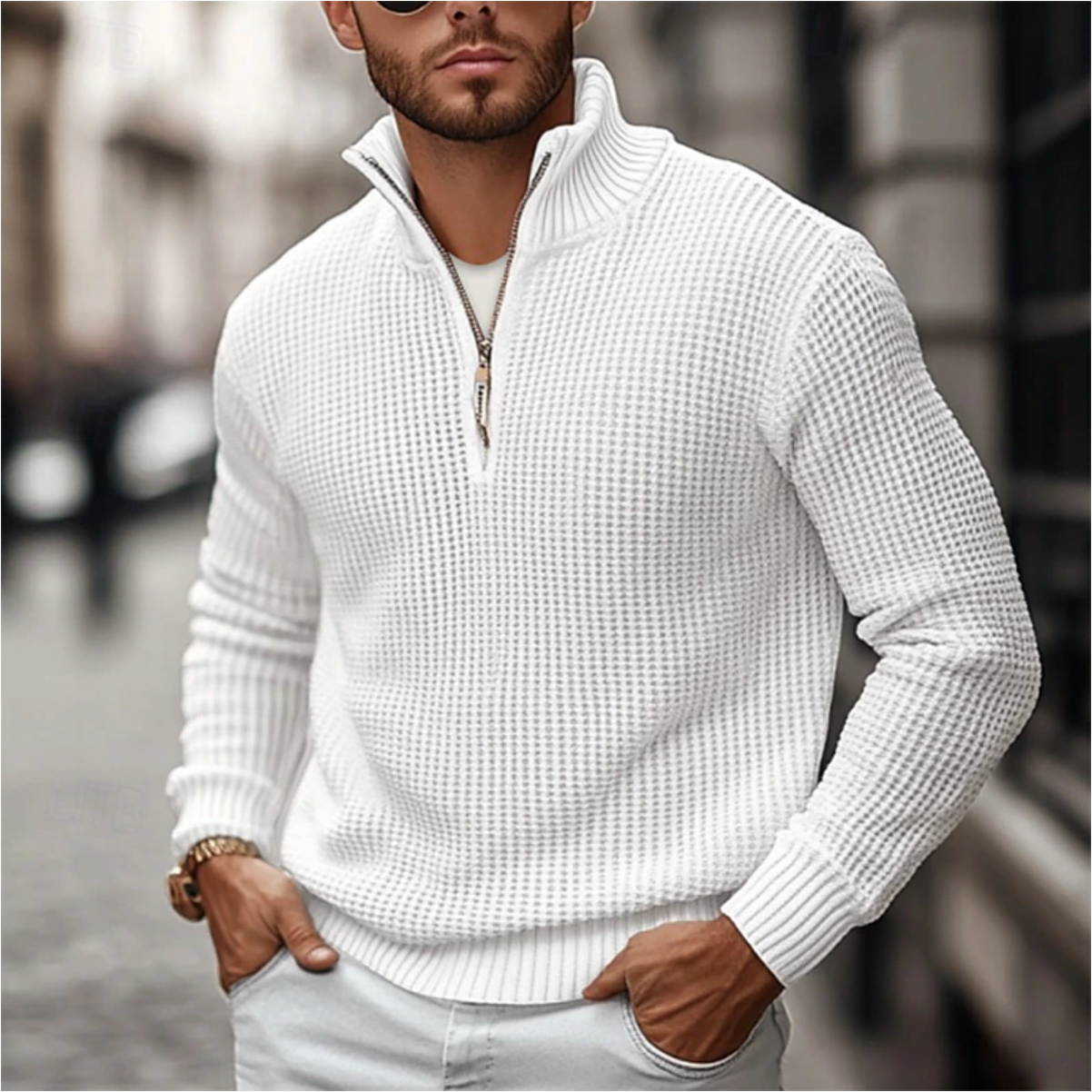 Men's Classic Zip Front Sweatshirt - ModishWorld