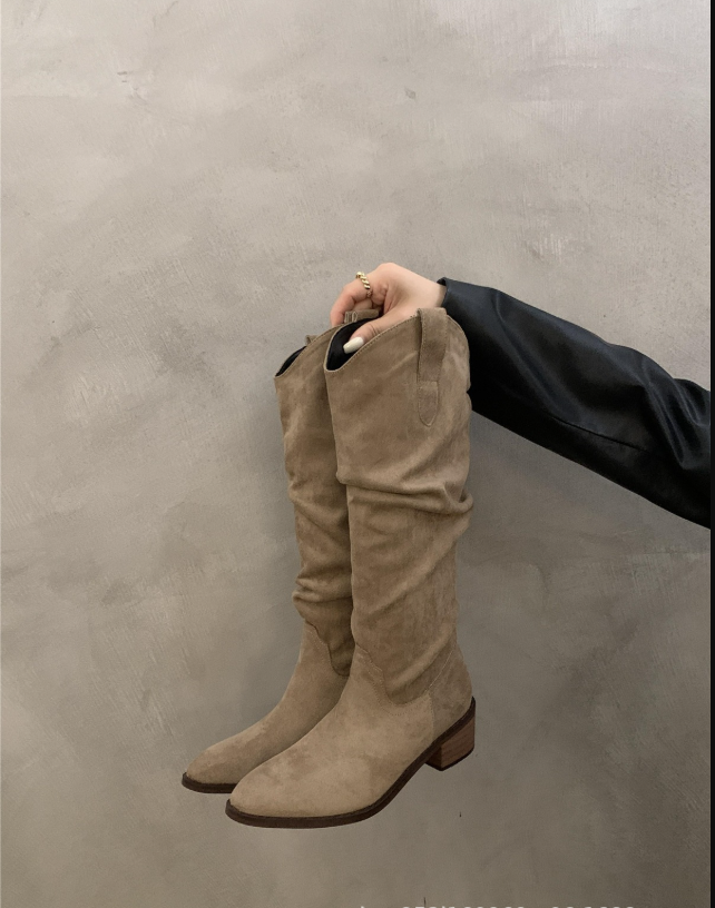 Comfortable Women's Tall Boots with Low Heel