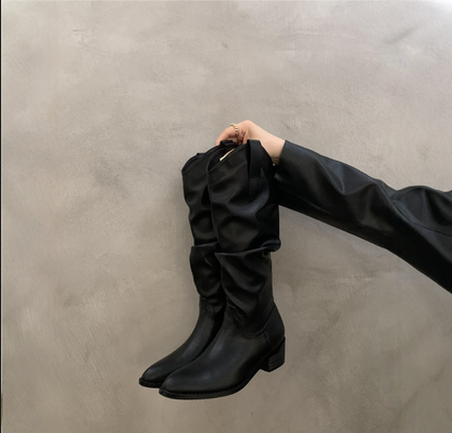 Comfortable Women's Tall Boots with Low Heel