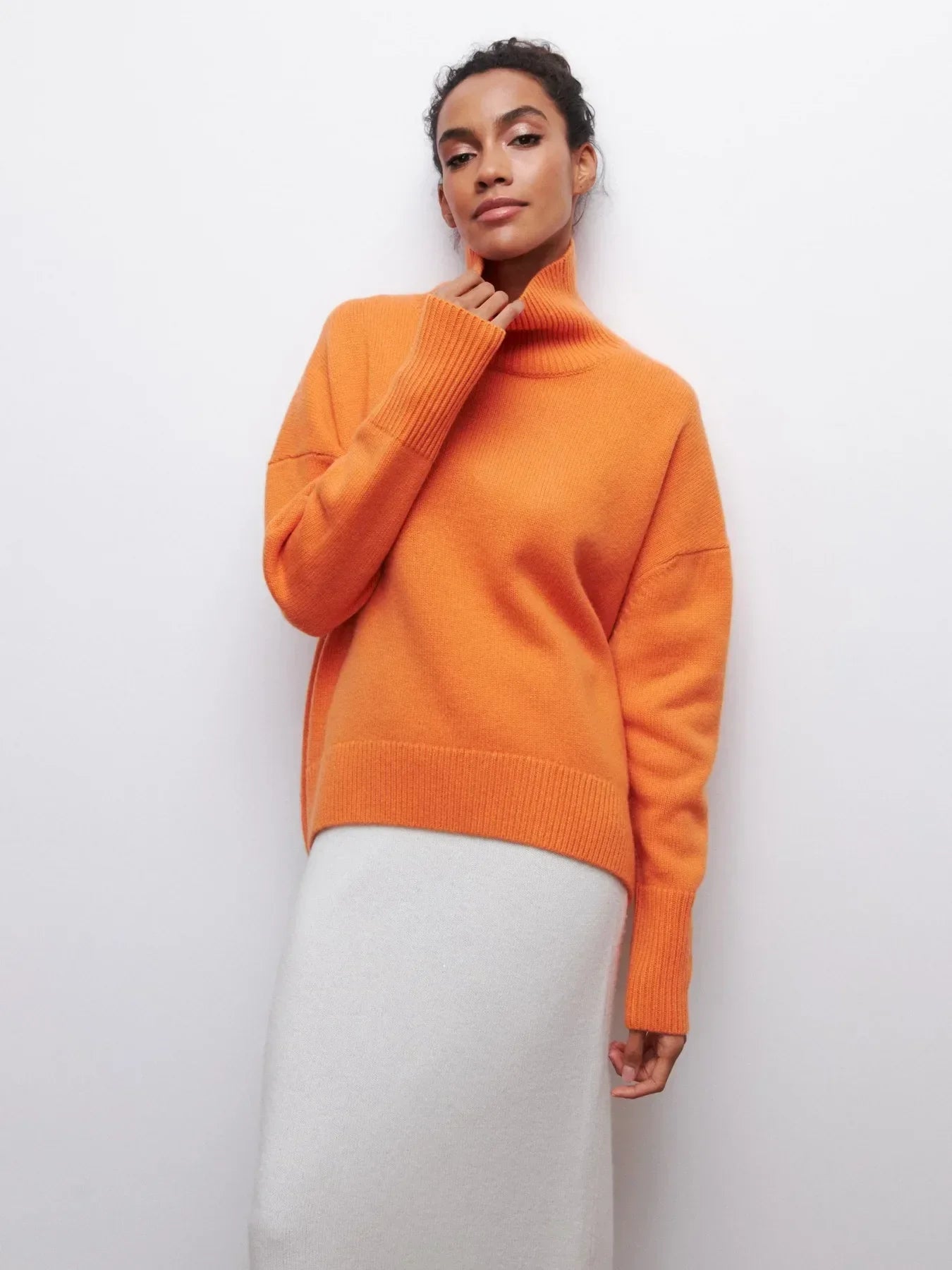 Large Crew Neck Wool Sweater for Ladies