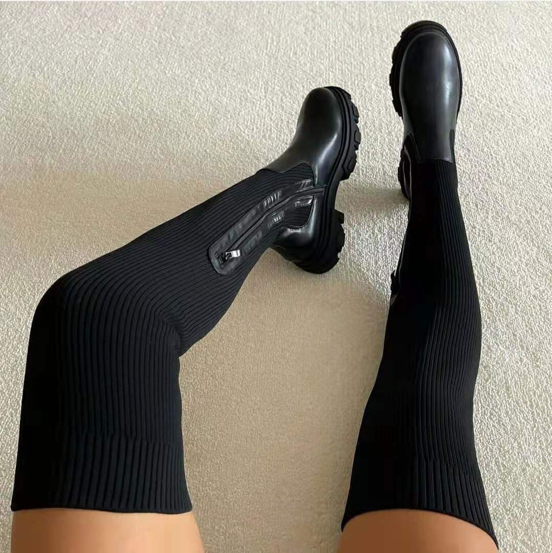 Tall Women's Block Heel Boot Socks - ModishWorld