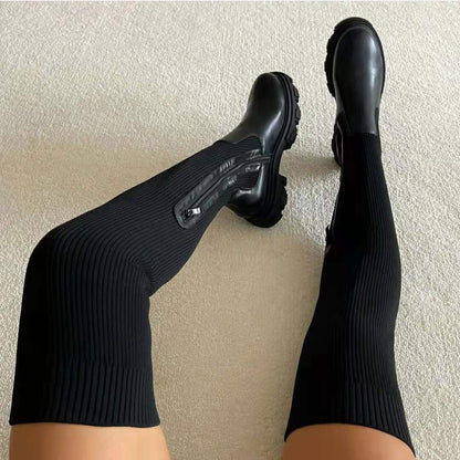 Tall Women's Block Heel Boot Socks - ModishWorld