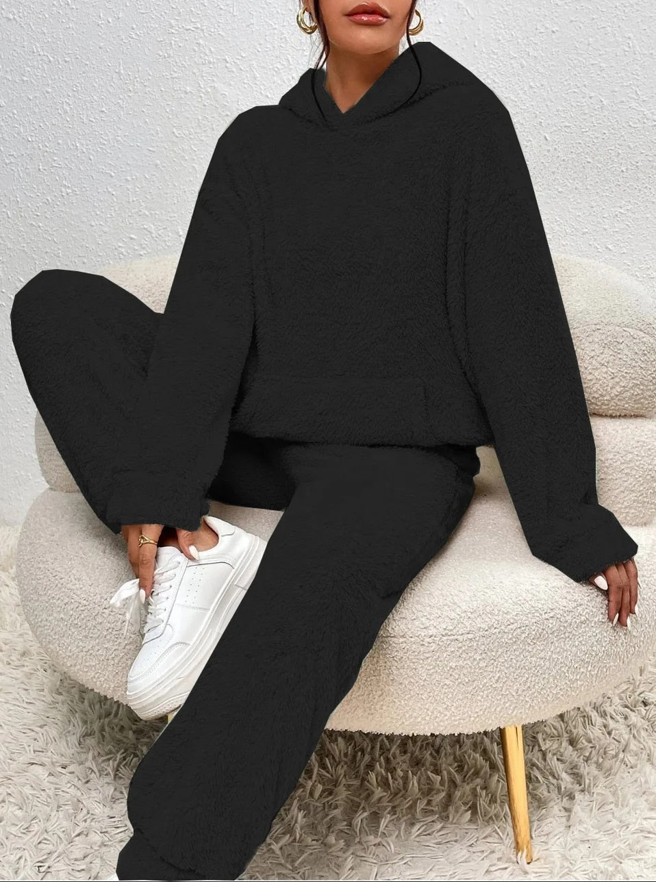 Cozy Women's Sleepwear Set with Hoodie and Pants
