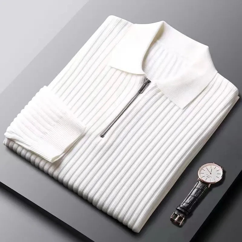 Classic Men's Zip Up Polo Sweater