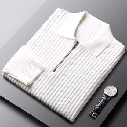 Classic Men's Zip Up Polo Sweater