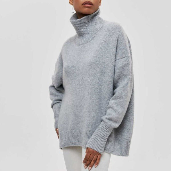 Women's Sweater - Crew Neck with Textured Bottom