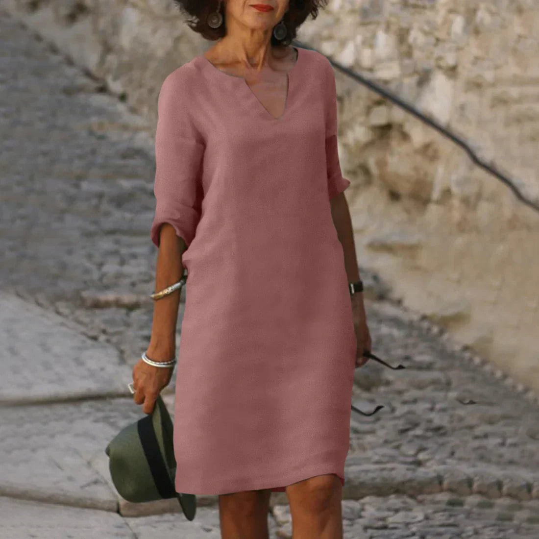 Women's Casual V-Neck Mini Summer Dress