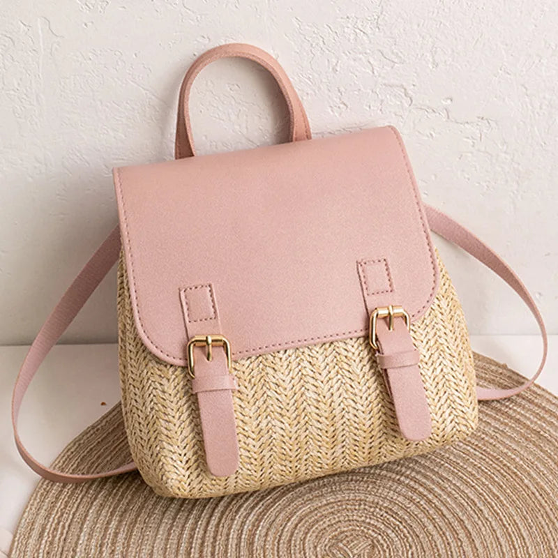 Natural Fiber Boho Chic Backpack