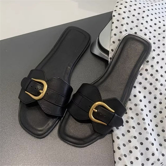 Comfortable Buckle Flat Shoes for Ladies - ModishWorld