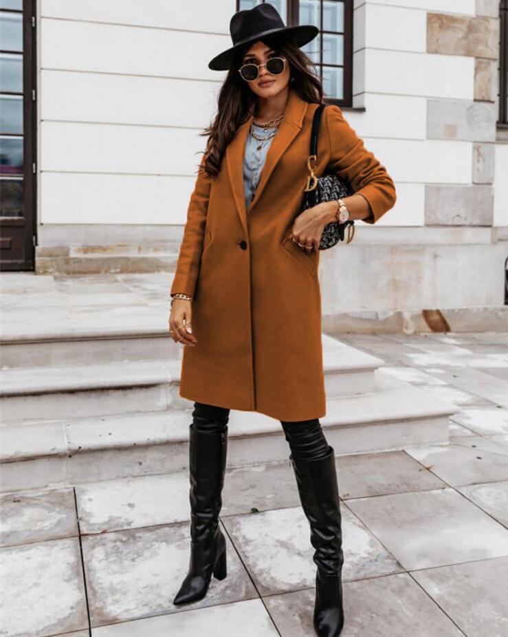 Ladies Classic Long Overcoat