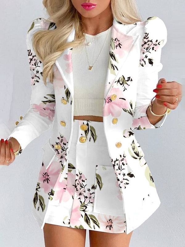 Stylish Women's Blazer and Skirt Suit Set