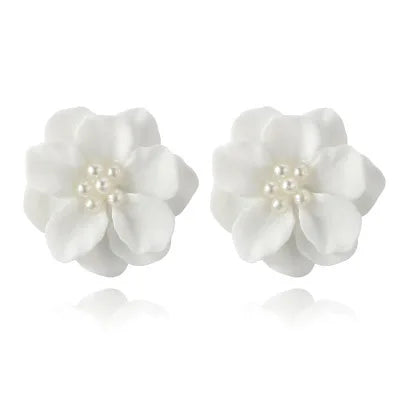 Colorful Blossom Flower Earrings with Pearls
 - ModishWorld