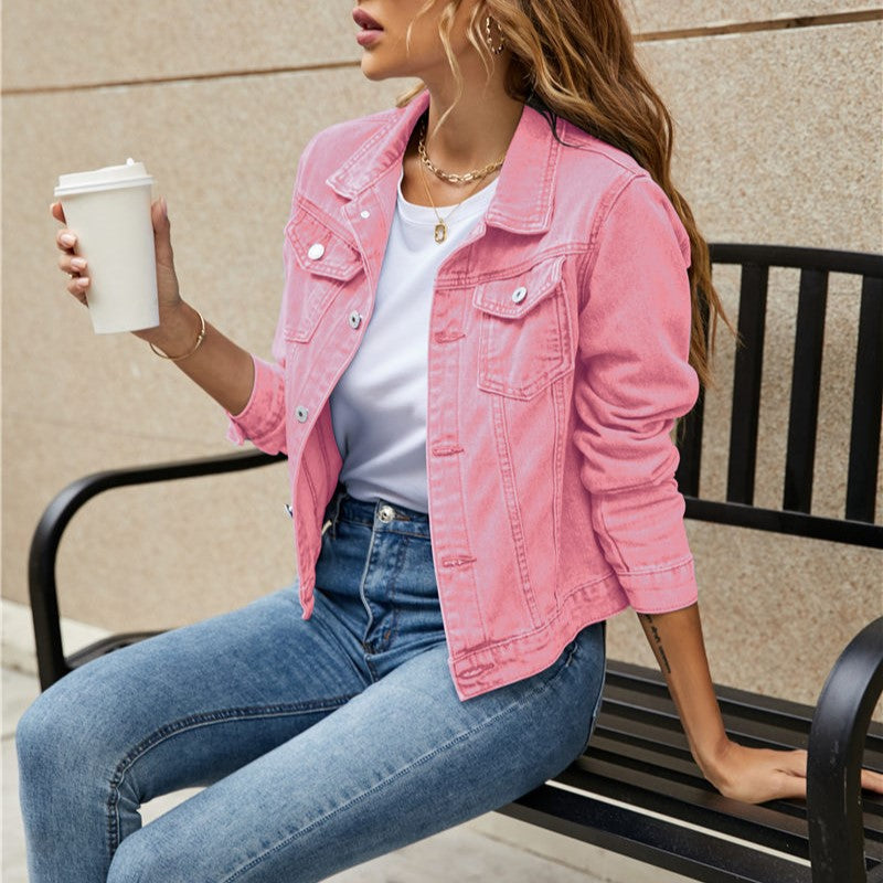 Women's Classic Blue Jean Jacket - Slim Fit Casual