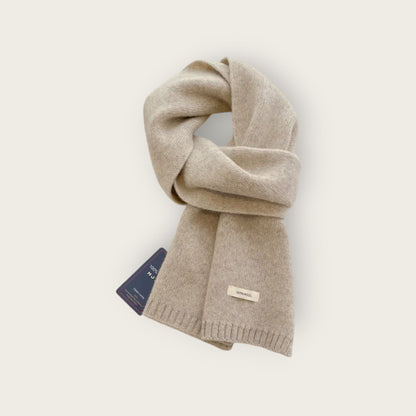 Soft Unisex Scarf with Textured Ribbed Trim