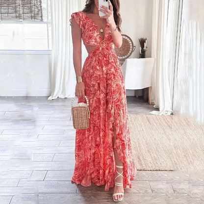Elegant Floral Evening Gown - ModishWorld