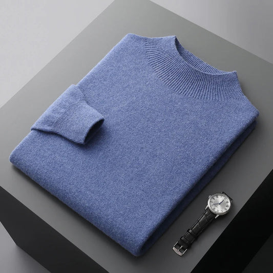 Warm Mens Crew Neck Wool Sweater - ModishWorld