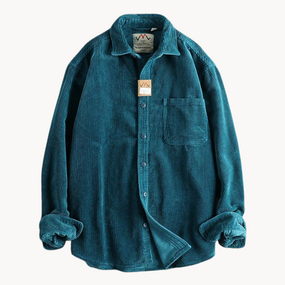 Rugged Cotton Shirt - Simple Collar with Button Front