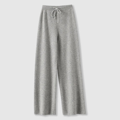 Comfy Women's Loose Fit Pants - Soft Ribbed Drawstring Waist