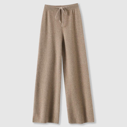 Comfy Women's Loose Fit Pants - Soft Ribbed Drawstring Waist - ModishWorld