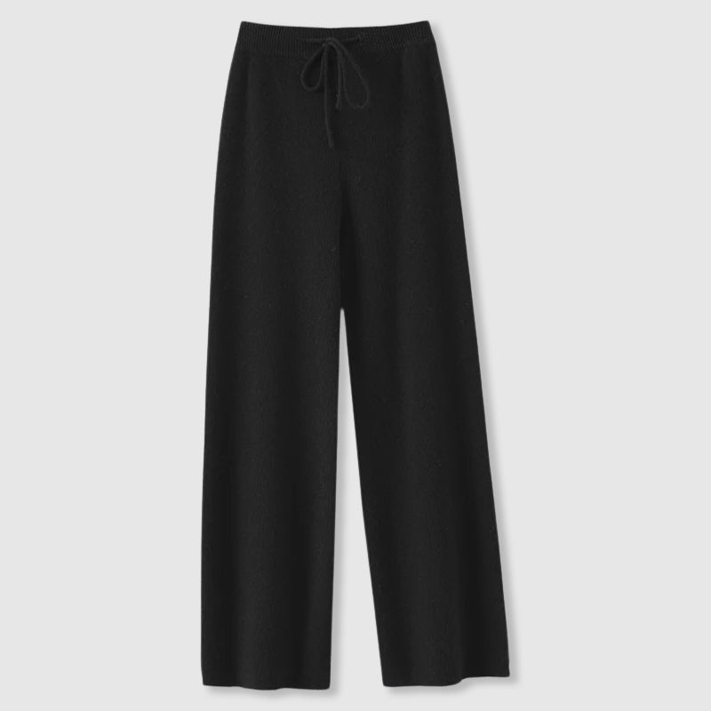 Comfy Women's Loose Fit Pants - Soft Ribbed Drawstring Waist