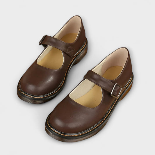 Classic Leather Ankle Boots with Buckle Detail - ModishWorld