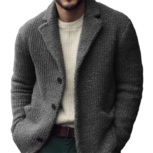 Classic Front Zip Men's Blazer Sweater - ModishWorld