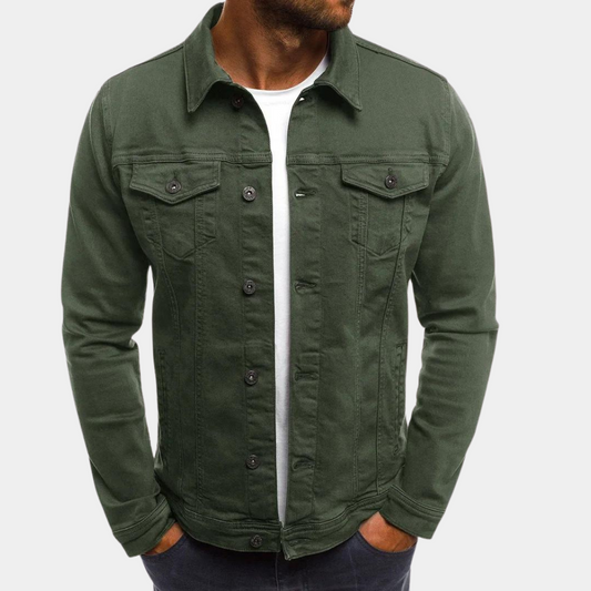 Classic Denim Trucker Jacket with Button Pockets - ModishWorld