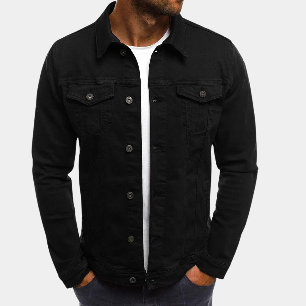 Classic Denim Trucker Jacket with Button Pockets