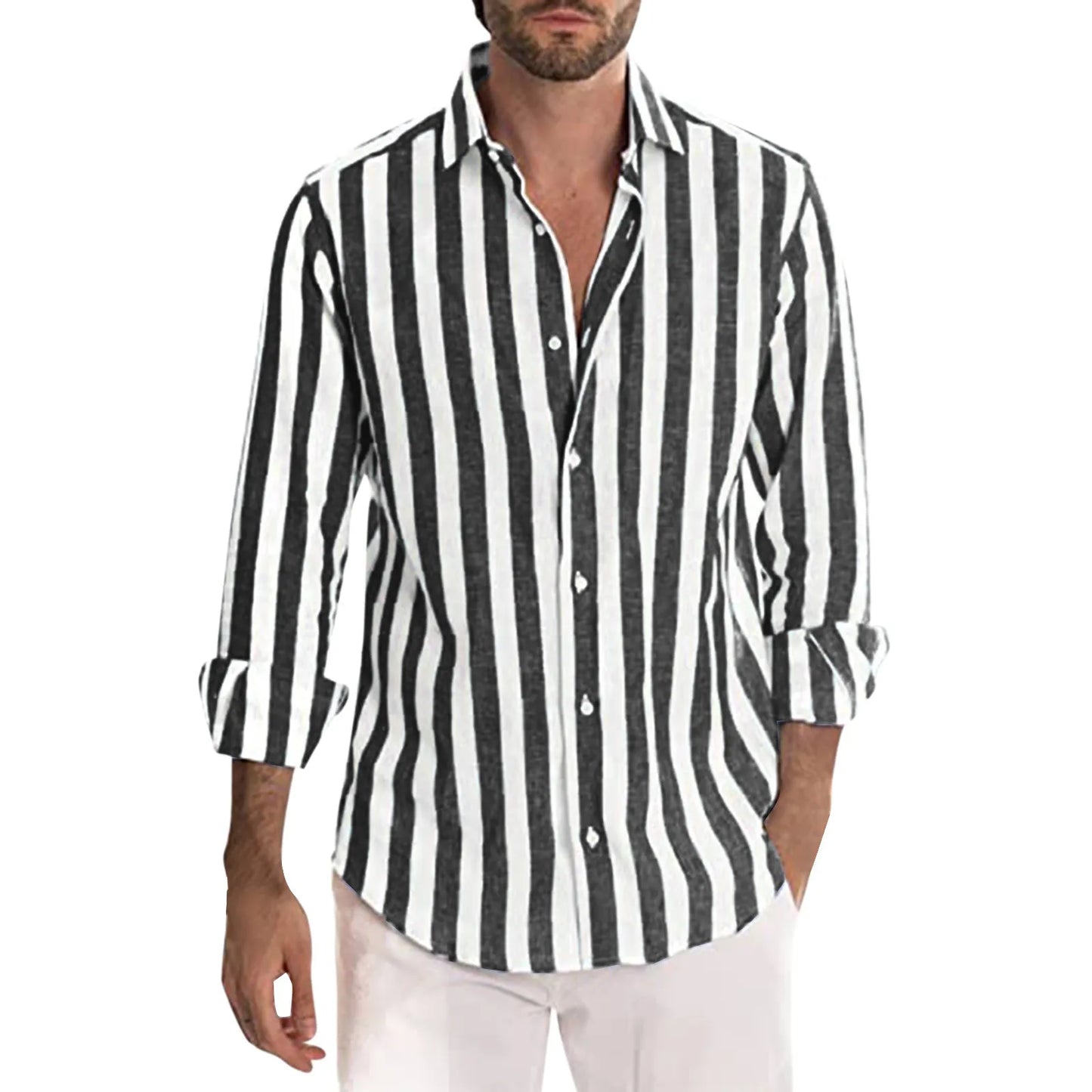 Relaxed Fit Men's Classic Striped Shirt