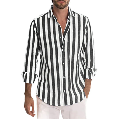 Relaxed Fit Men's Classic Striped Shirt
