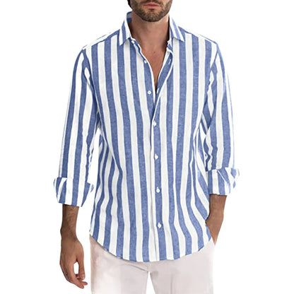 Relaxed Fit Men's Classic Striped Shirt - ModishWorld