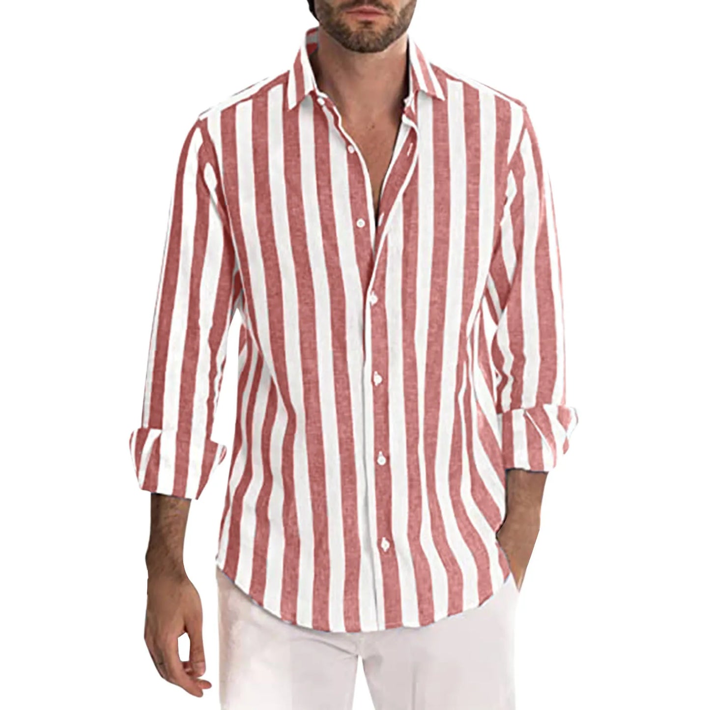 Relaxed Fit Men's Classic Striped Shirt