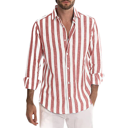 Relaxed Fit Men's Classic Striped Shirt