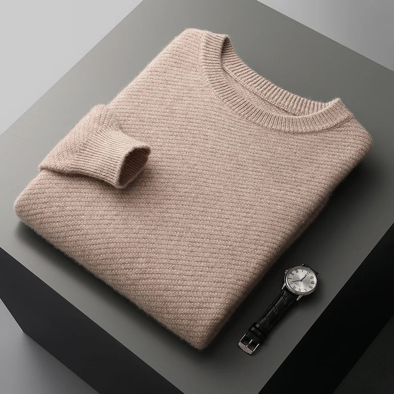 Men's Textured Crew Neck Sweater