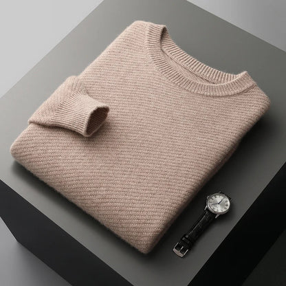 Men's Textured Crew Neck Sweater