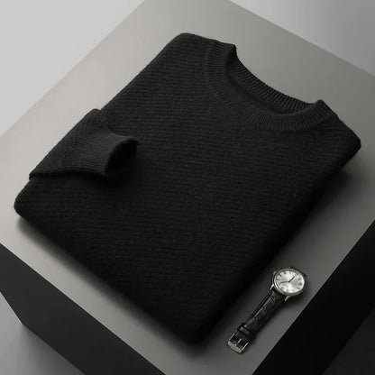 Men's Textured Crew Neck Sweater