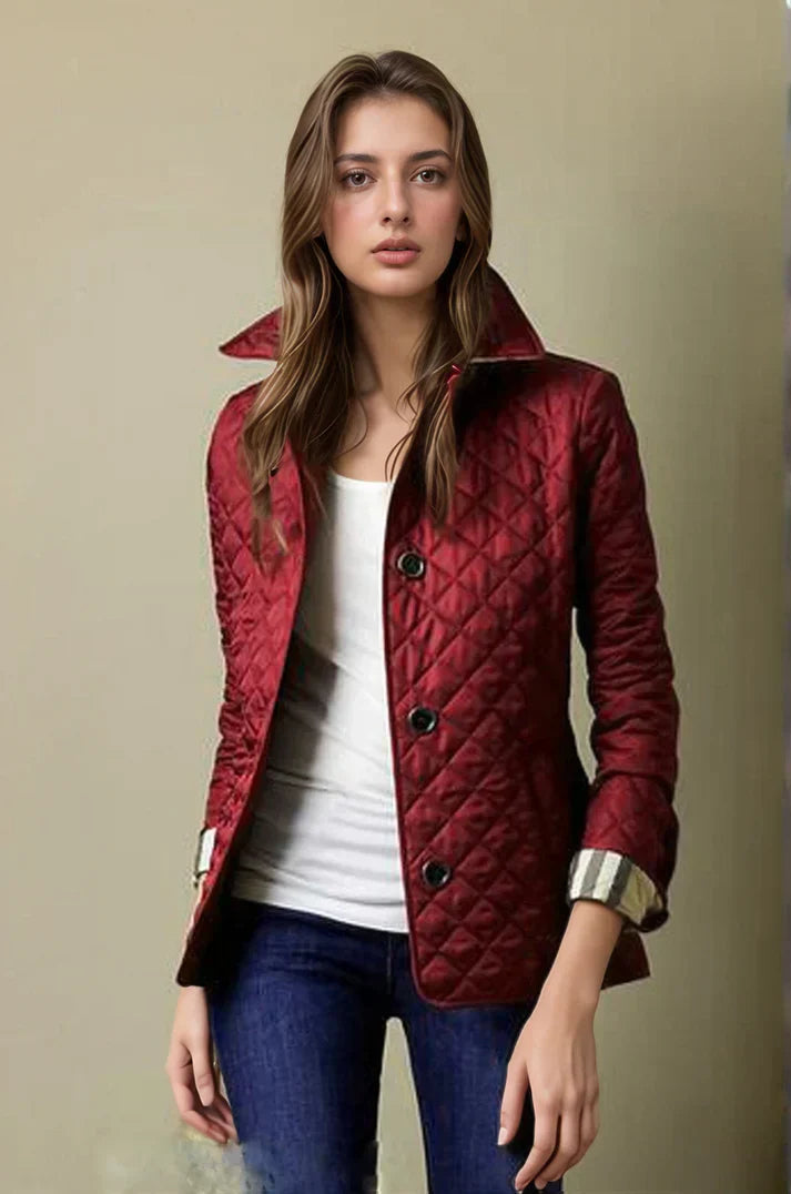 Rustic Women's Padded Coat with Button Closure