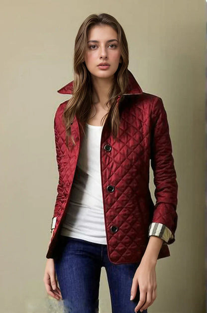 Rustic Women's Padded Coat with Button Closure