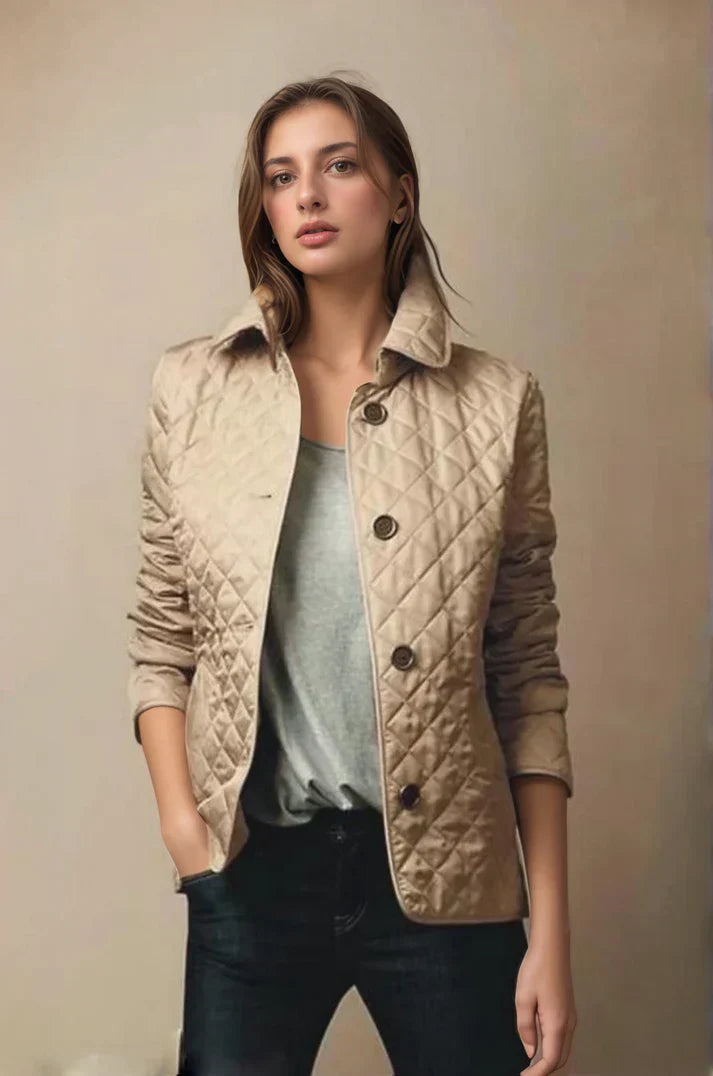 Rustic Women's Padded Coat with Button Closure - ModishWorld