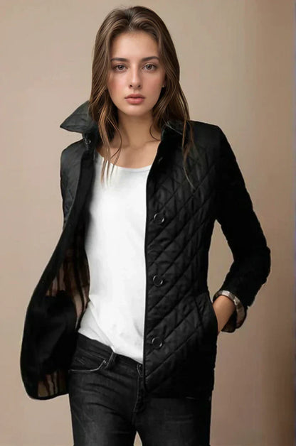 Rustic Women's Padded Coat with Button Closure
