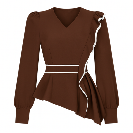 Chic Ruffle Trim Blouse - Modish World