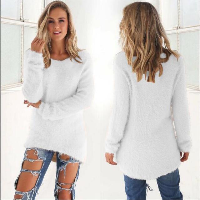Soft Women's Sweatshirt Crew Neck Fleece Jumper