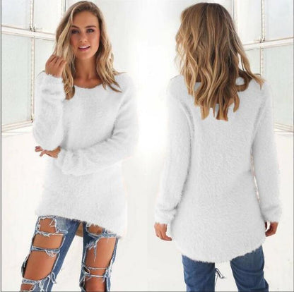 Soft Women's Sweatshirt Crew Neck Fleece Jumper