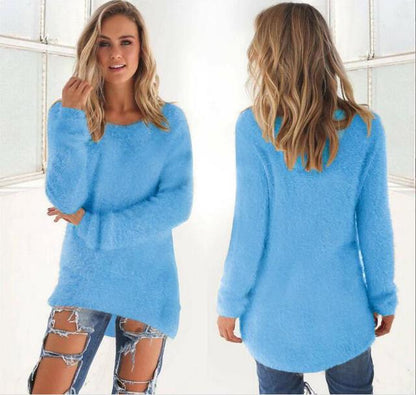 Soft Women's Sweatshirt Crew Neck Fleece Jumper