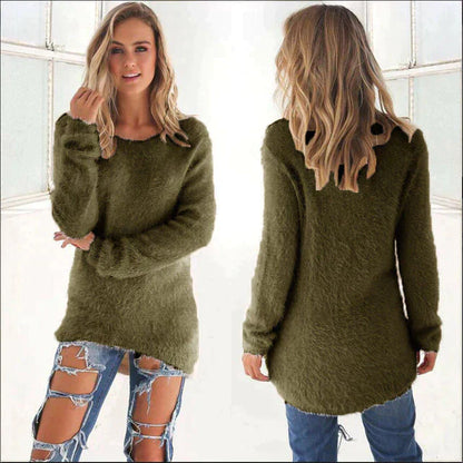 Soft Women's Sweatshirt Crew Neck Fleece Jumper