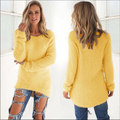 Soft Women's Sweatshirt Crew Neck Fleece Jumper