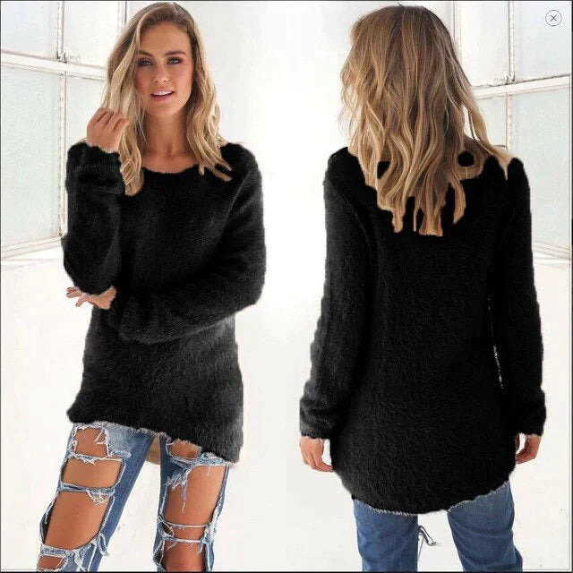 Soft Women's Sweatshirt Crew Neck Fleece Jumper