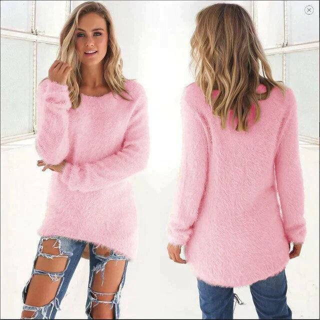Soft Women's Sweatshirt Crew Neck Fleece Jumper